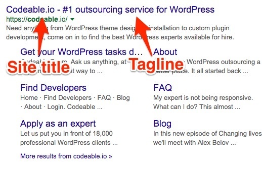 WordPress SEO Site title and tagline