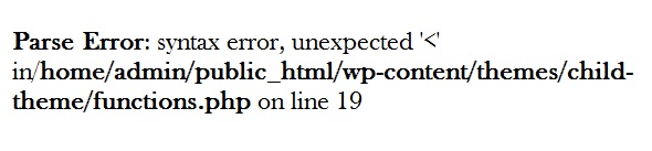 parse syntax error example