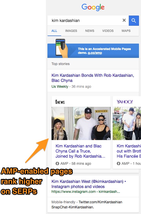 Google AMP ranking SEO