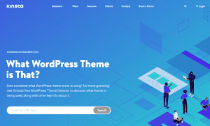 Screenshot of the WordPress Theme Detector home page.