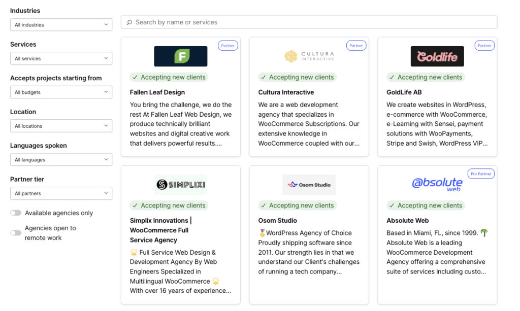The Woo Agency Partners directory
