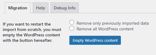 Empty WordPress content