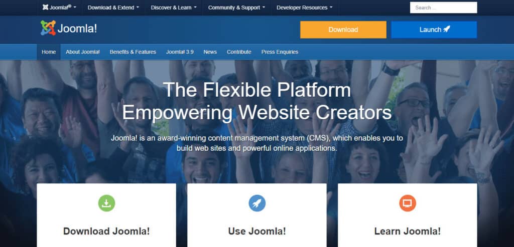 Joomla homepage