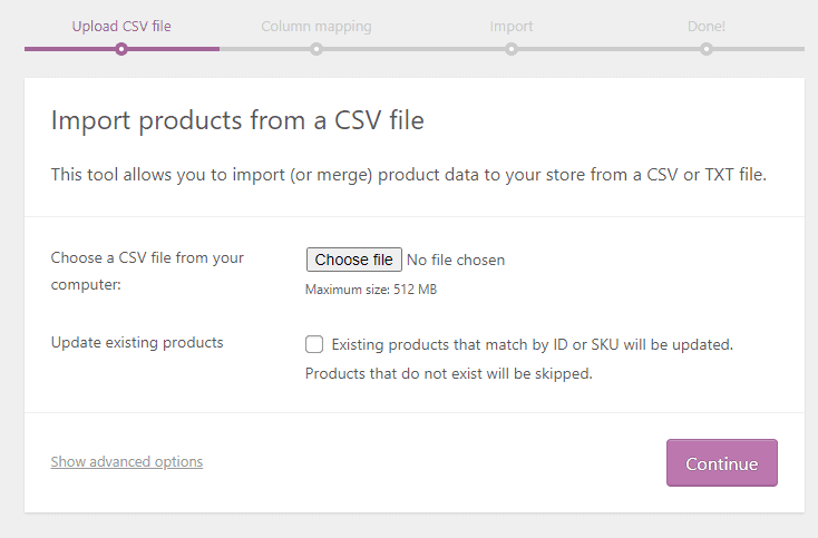 Upload CSV