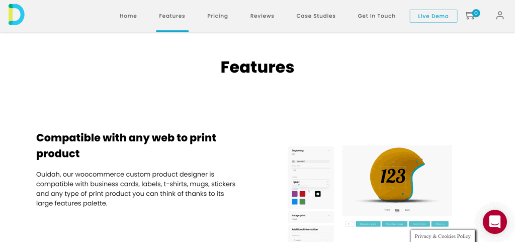 An image showing the homepage of Ouidah Product Designer