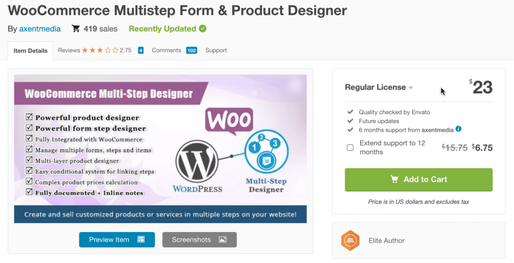 An image showing the homepage of WooCommerce Multistep form & Product Designer