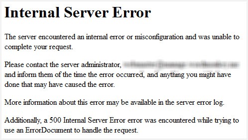 500 Internal Server Error