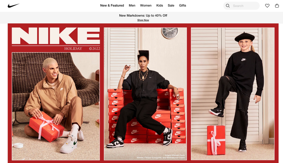 Nike’s website is a headless eCommerce site based on ReactJS
