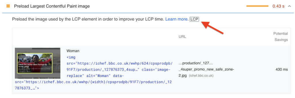 Preload Largest Contentful Paint image