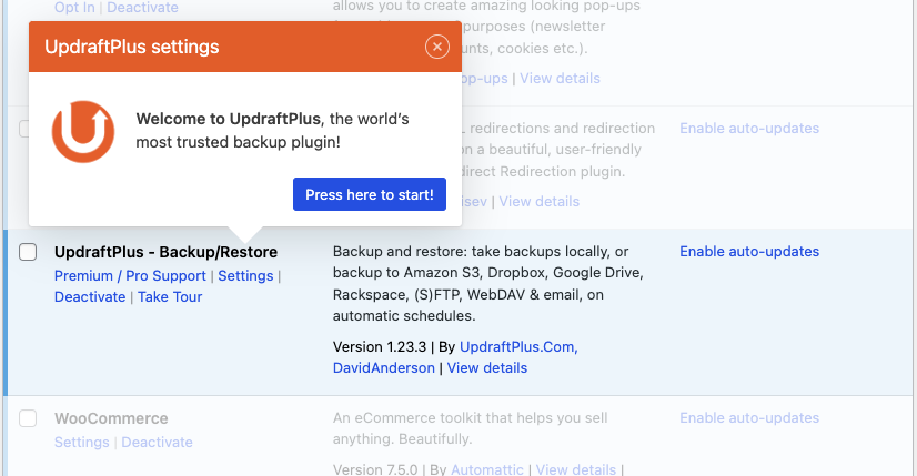 wordpress plugin updates backup plugin