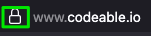 Firefox browser displaying a padlock for Codeable