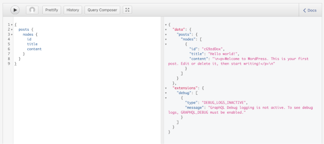 Retrieving WordPress posts with GraphQL