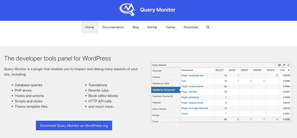 Query Monitor plugin