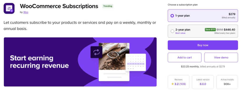 WooCommerce Subscriptions plugin