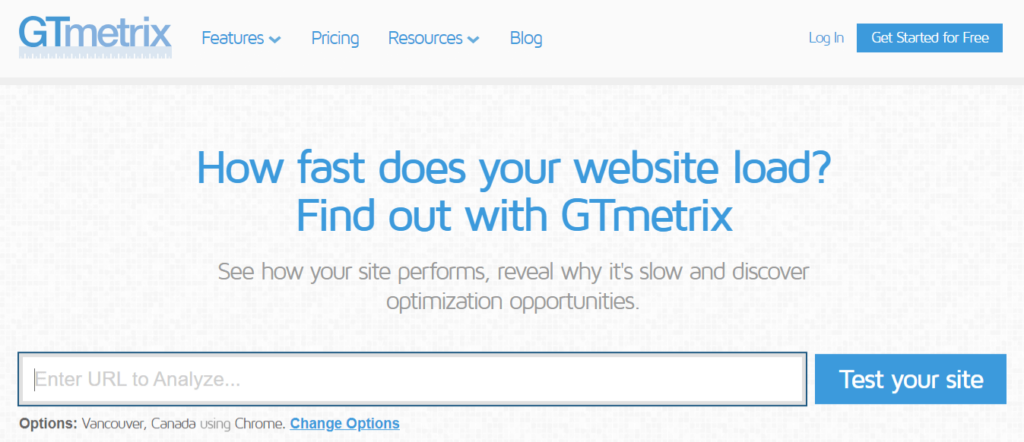 GTmetrix.