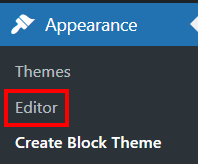 Accessing the Site Editor.
