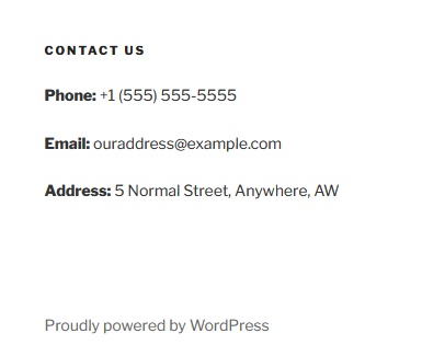 A custom WordPress widget on the frontend