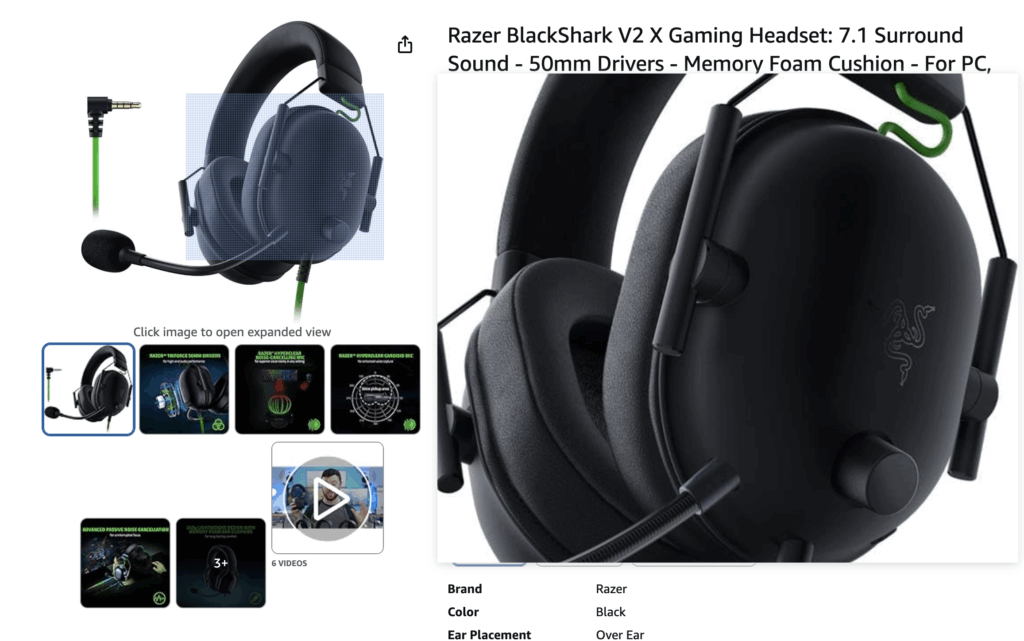 Product image that automatically zooms in when you hover over it | Source: Amazon.com