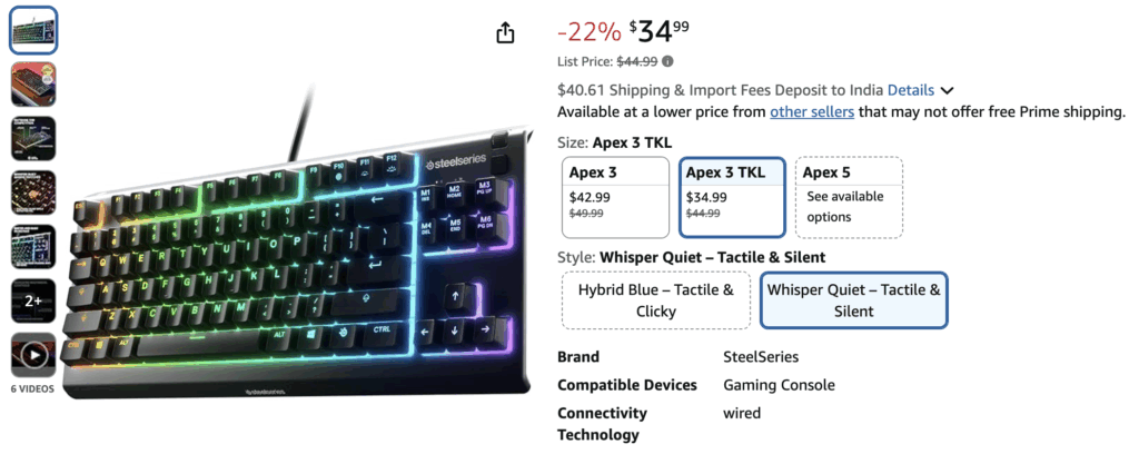 Micro animation on Amazon featuring a change in button color on hover