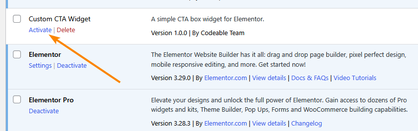 Activating a custom plugin