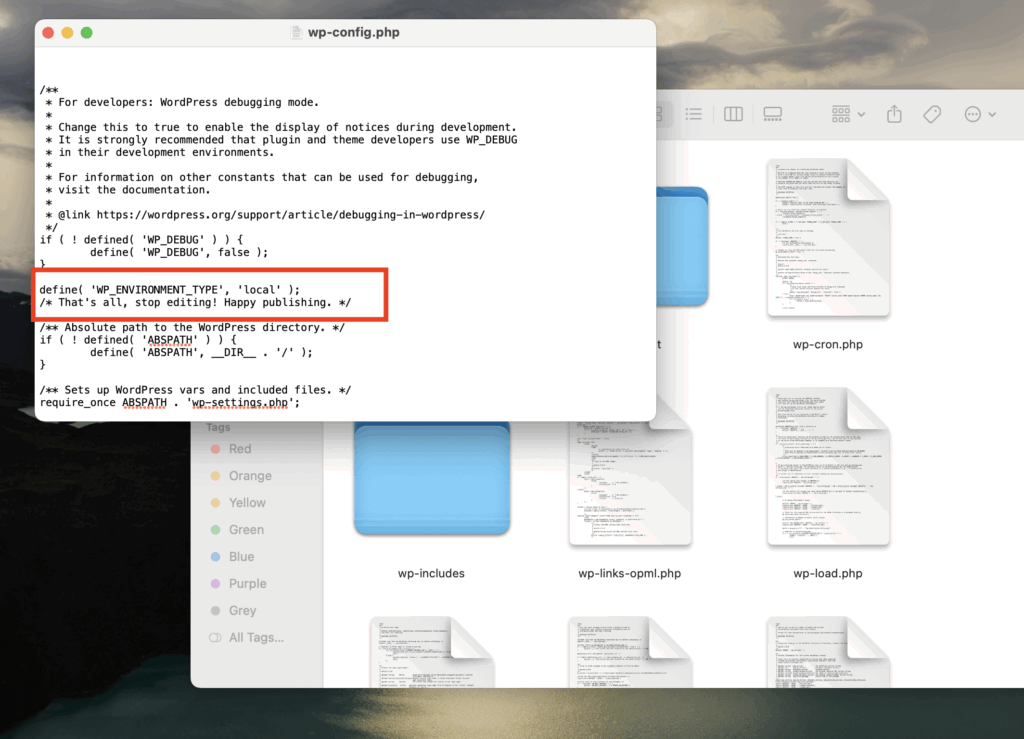 Enabling debug mode through wp-config